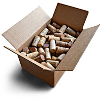 box of 100 recycled wine corks for on-line shopping