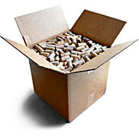 box of 1000 recycled wine corks for on-line shopping